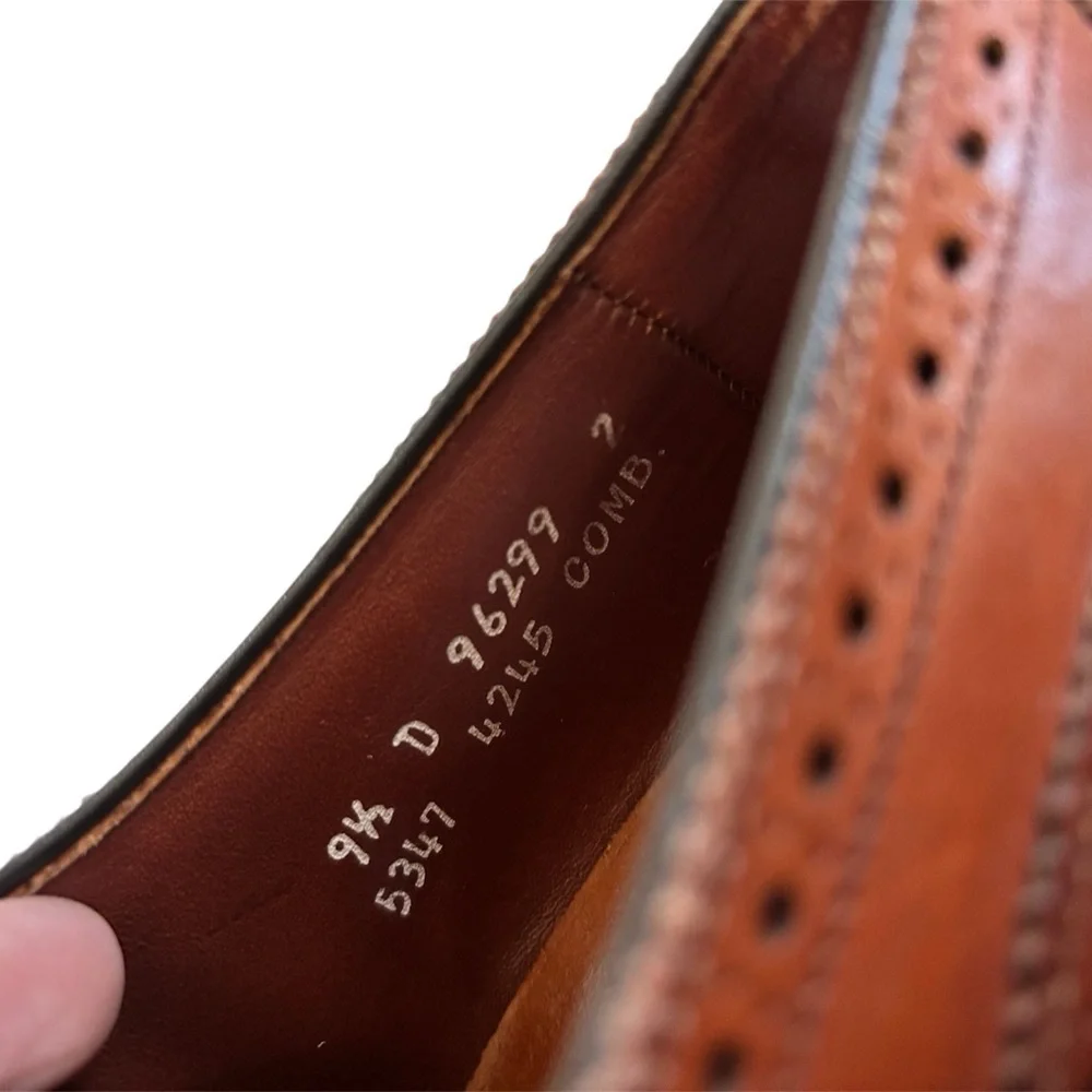 Allen Edmonds Sanford 5347 Bourbon Leather Brogue Derby Vintage Shoes 9.5 D